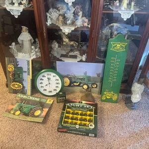 John Deere Green and Yellow Wall Clock Set